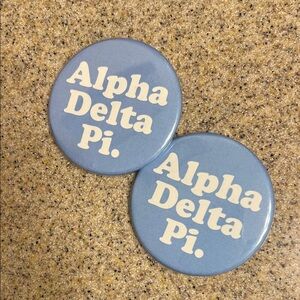 Francesca's Collections Blue Alpha Delta Pi Button (Set of two)